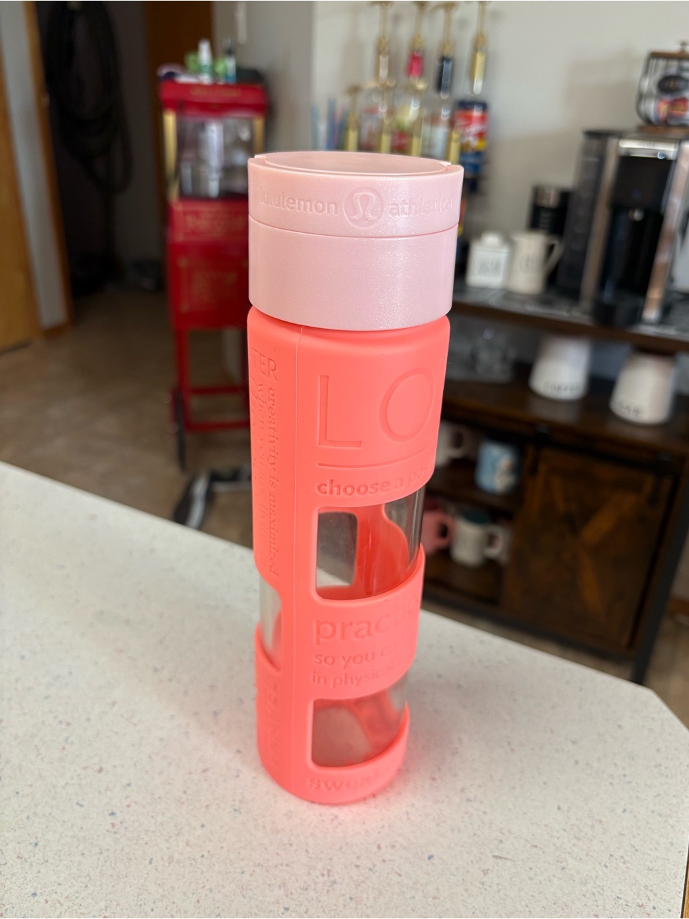 Lululemon glass water bottle